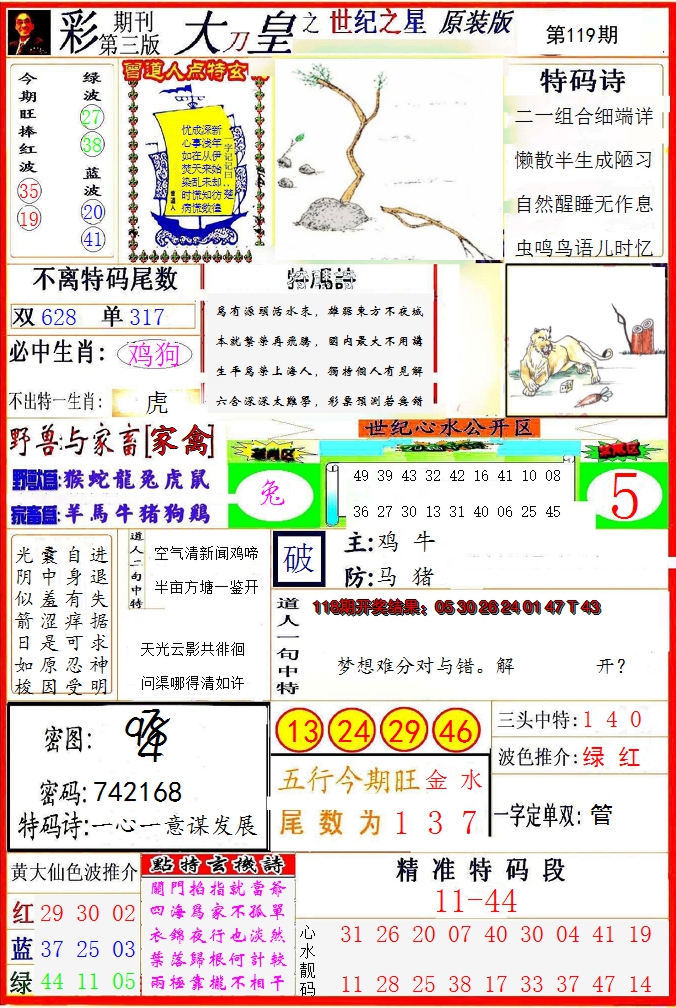 2024119期大刀皇之(世纪之星)