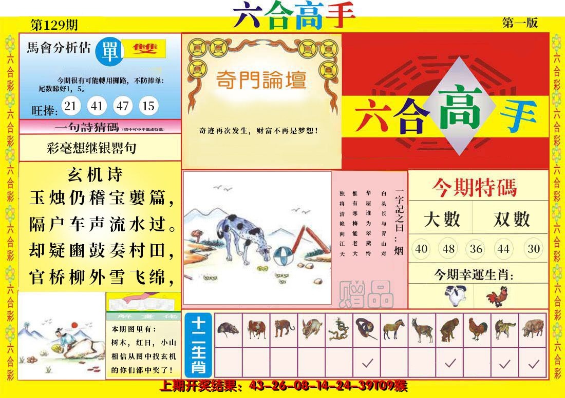 2024129期六合高手A
