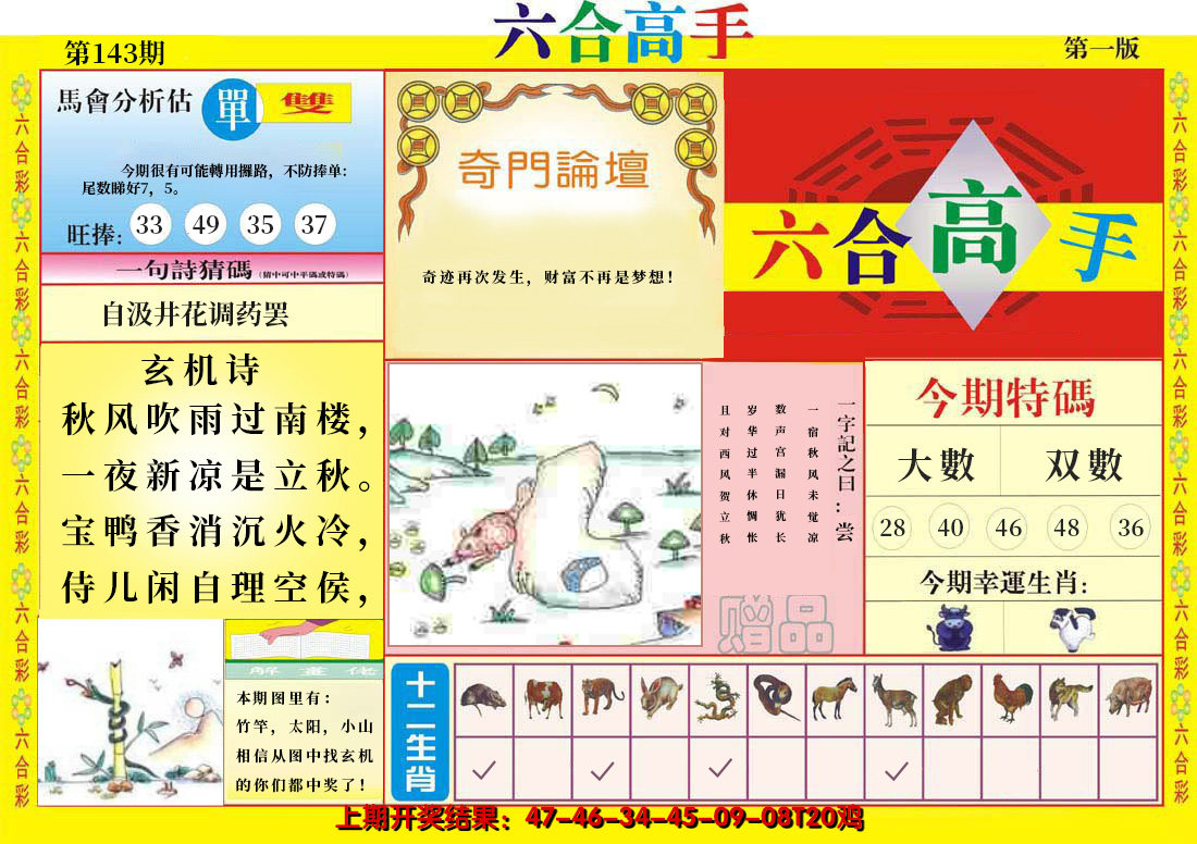 2024143期六合高手A