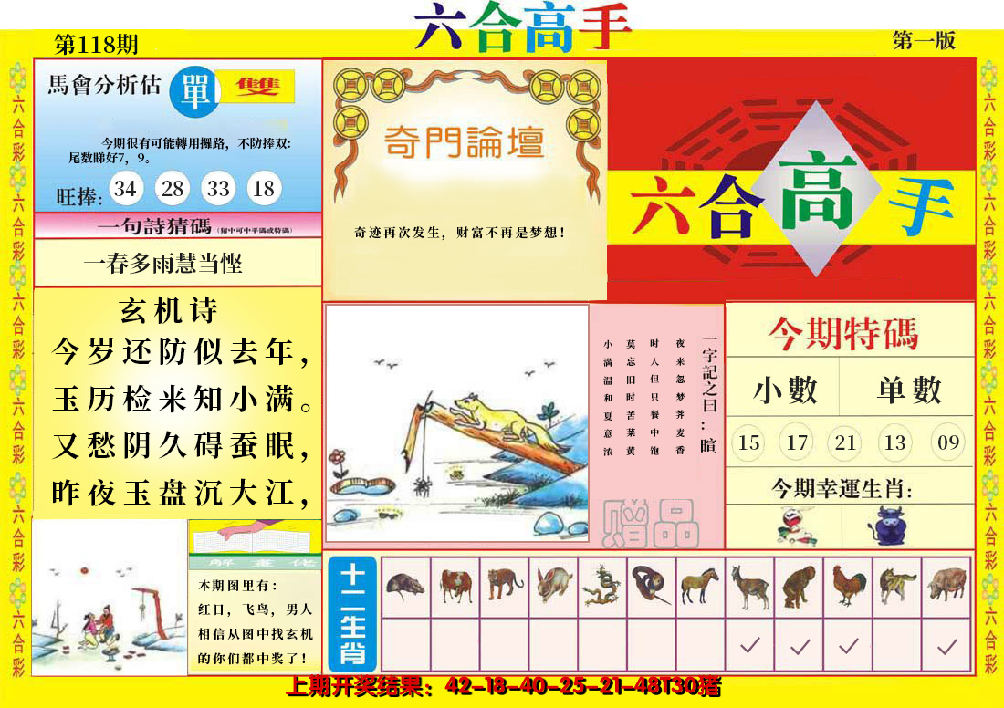 2024118期六合高手A