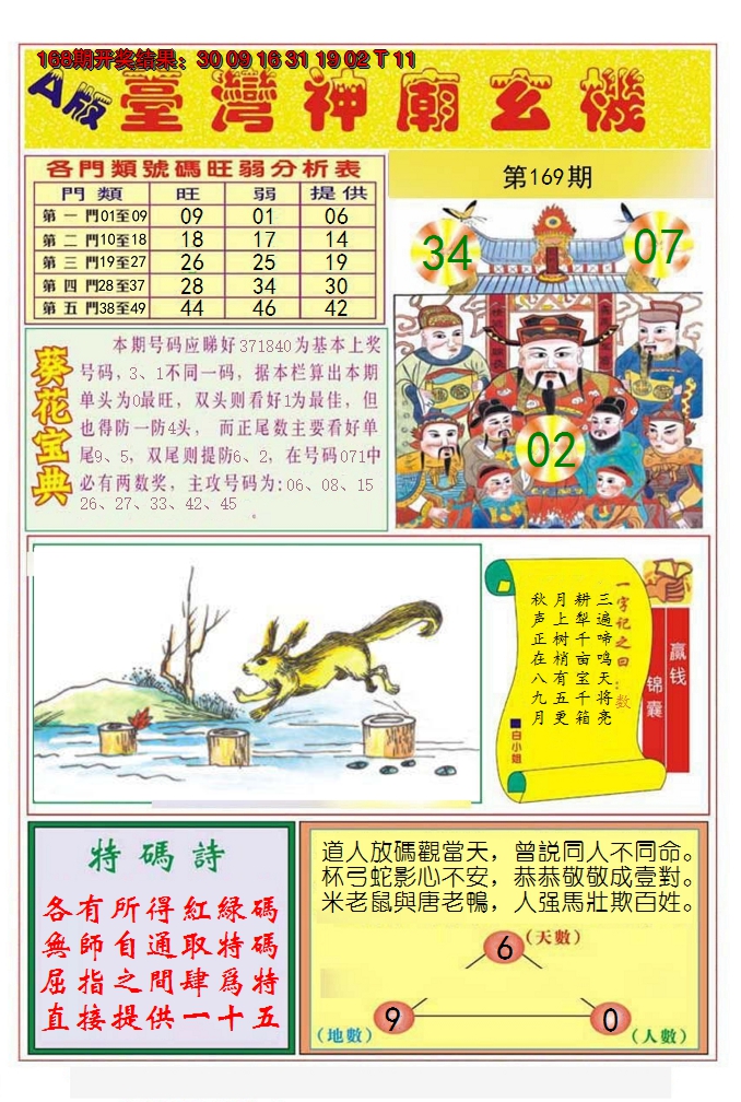 2024169期台湾神庙A