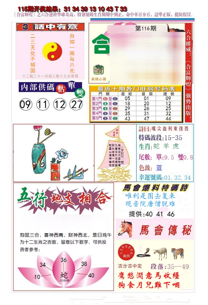 2024116期合富辉煌