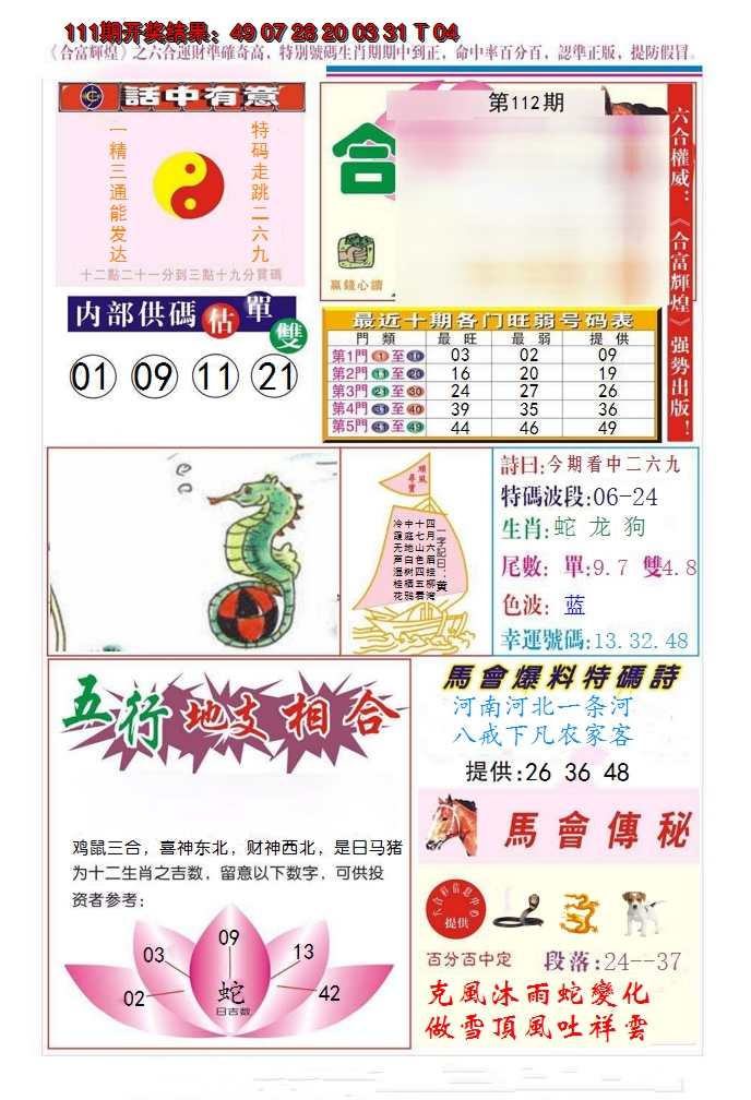 2024112期合富辉煌
