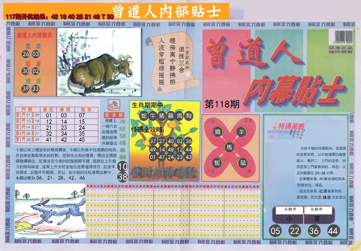 2024118期曾道人内幕贴士A