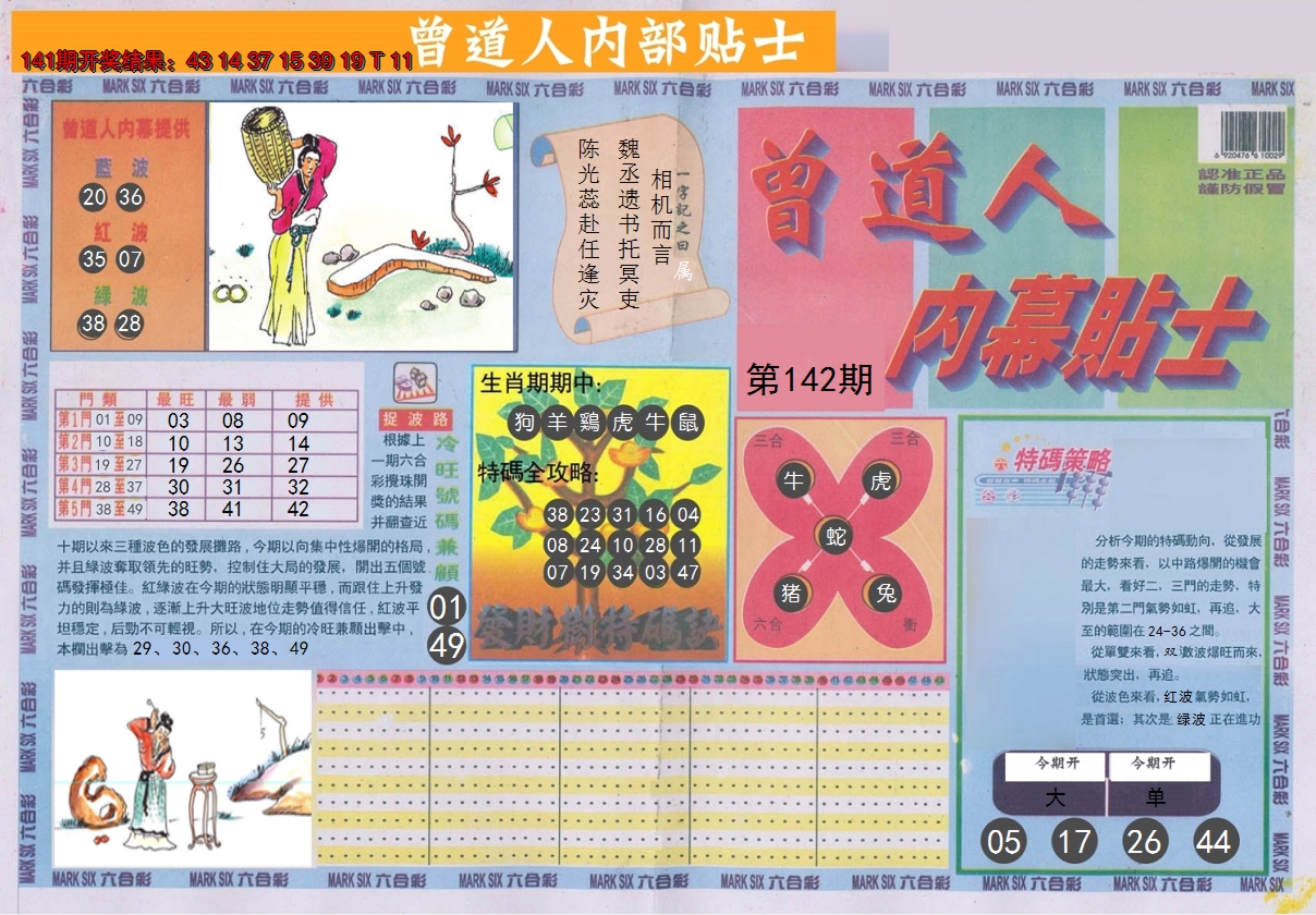 2024142期曾道人内幕贴士A