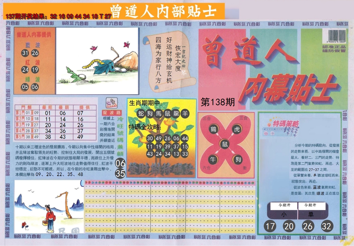 2024138期曾道人内幕贴士A