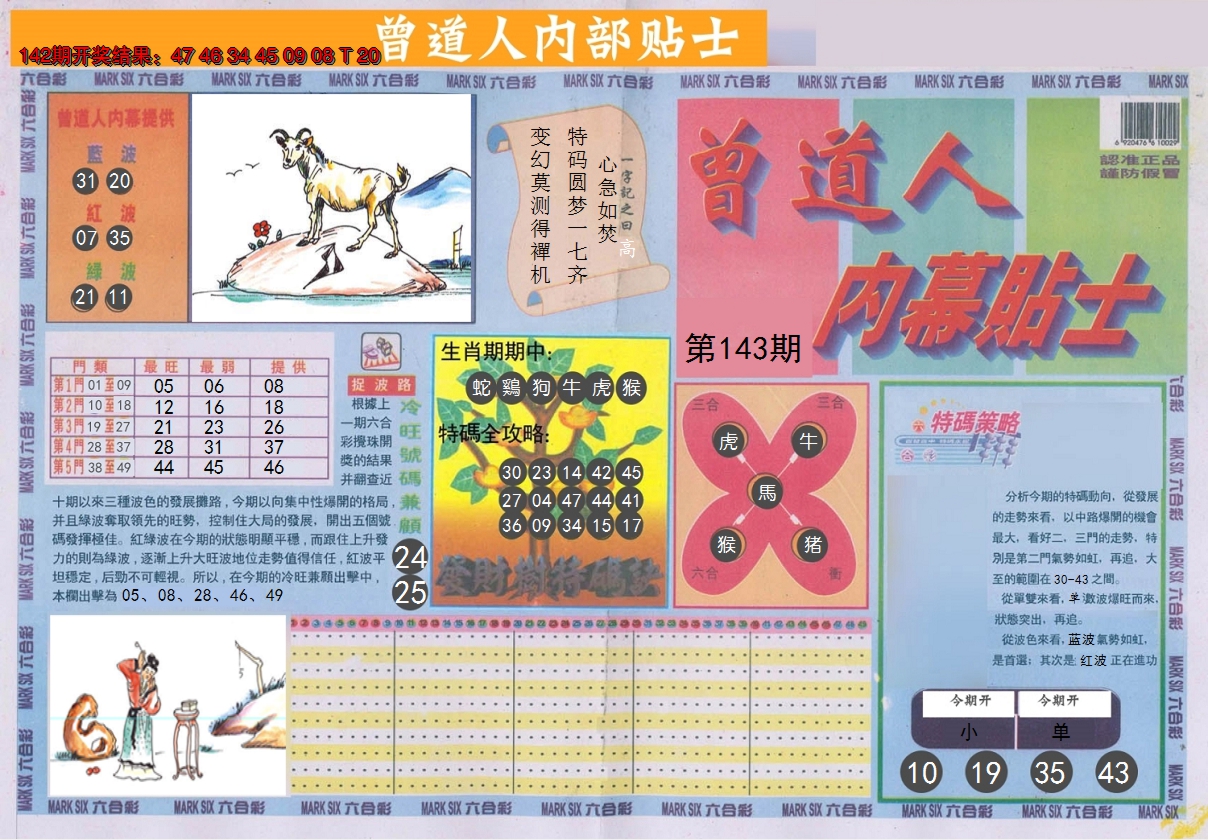 2024143期曾道人内幕贴士A