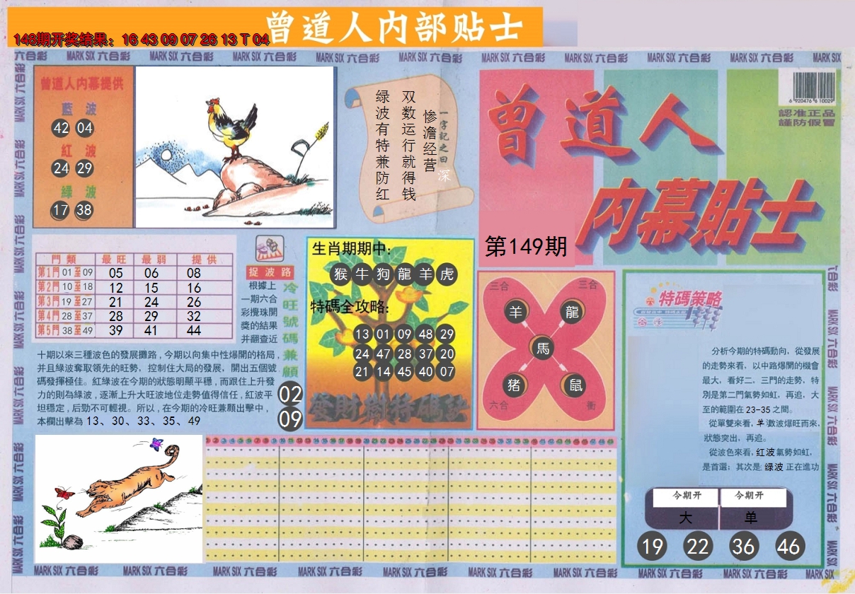 2024149期曾道人内幕贴士A