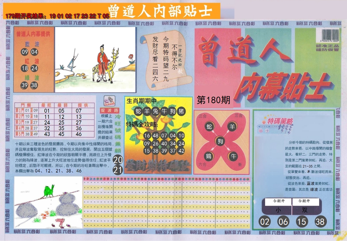 2024180期曾道人内幕贴士A
