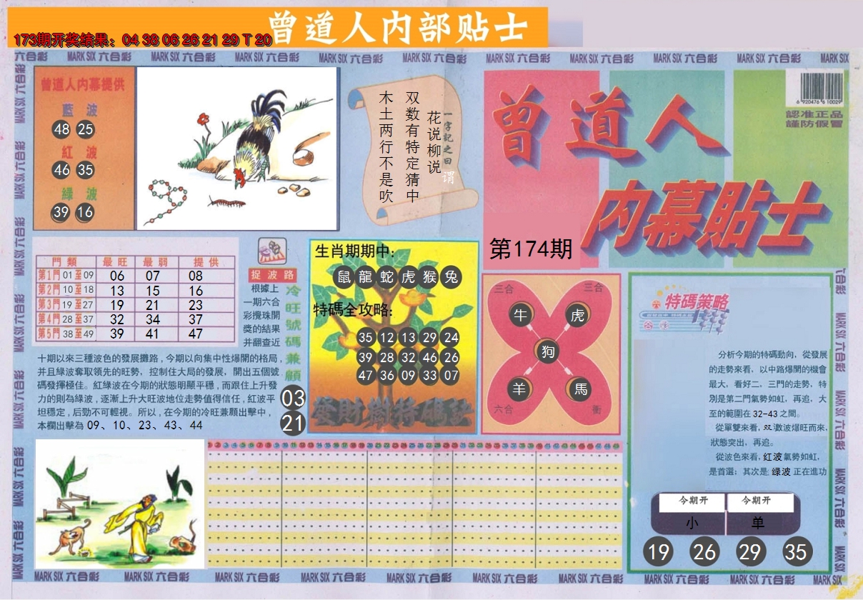 2024174期曾道人内幕贴士A