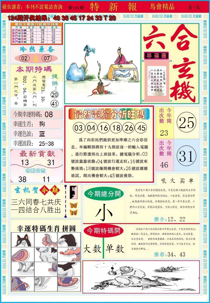 2024125期特新报A