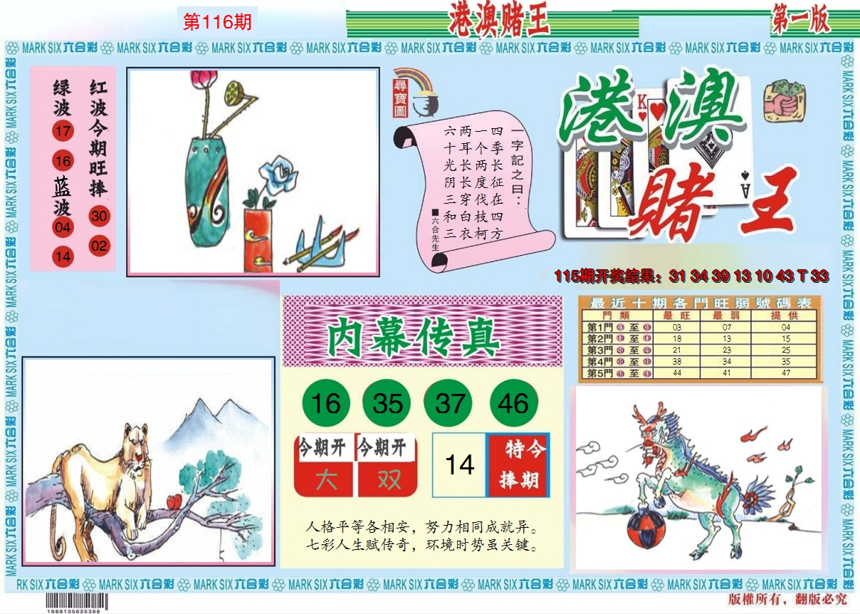 2024116期港澳赌王A