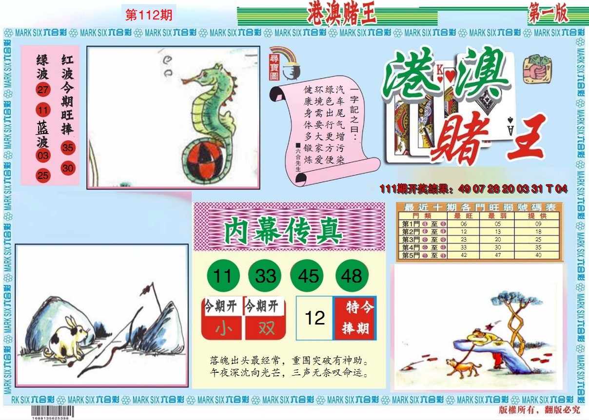 2024112期港澳赌王A