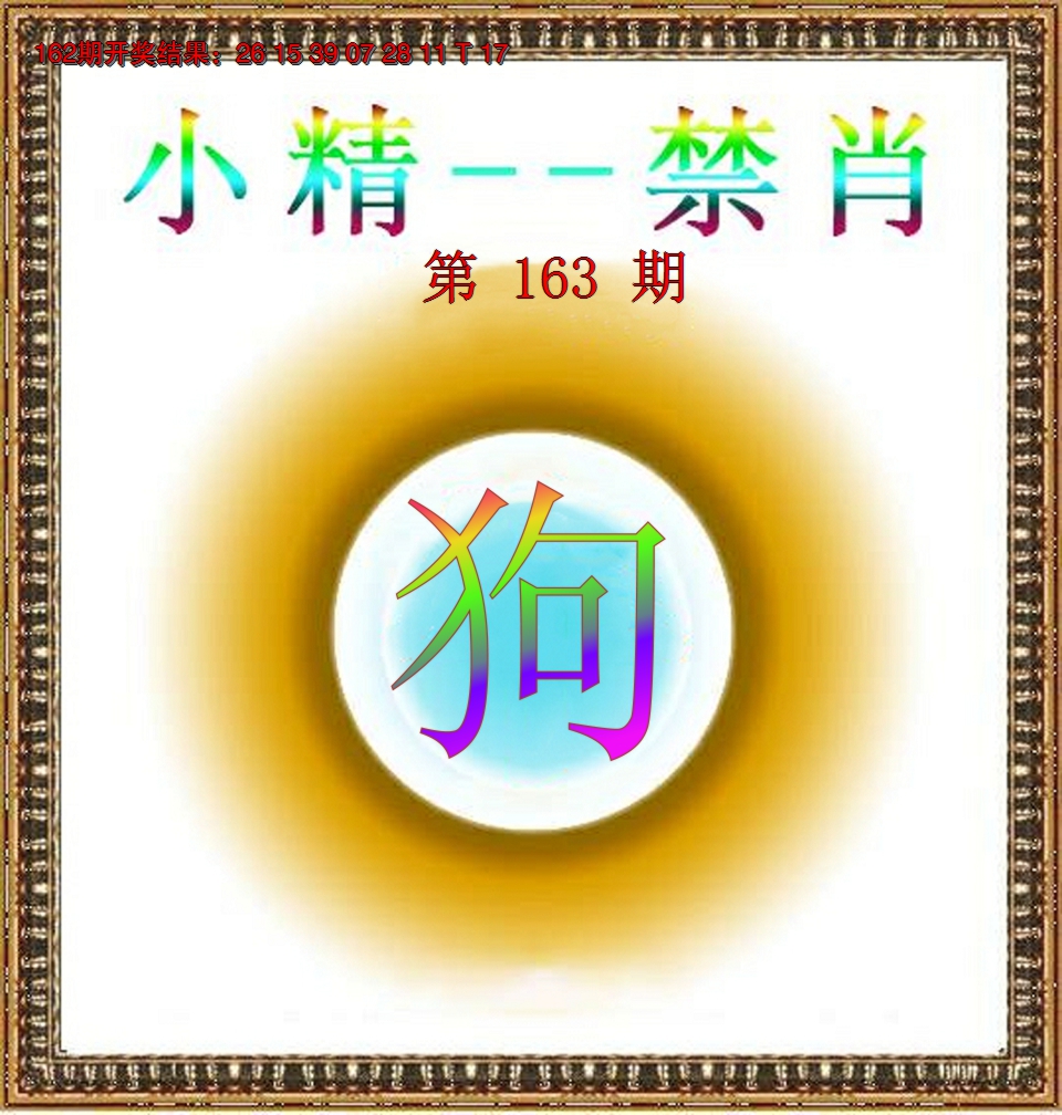 2024163期小精禁肖