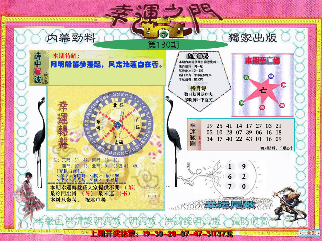 2024130期幸运之门