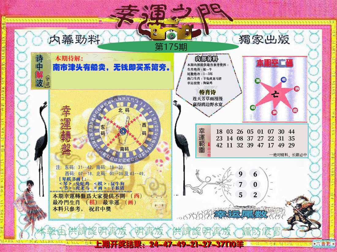 2024175期幸运之门