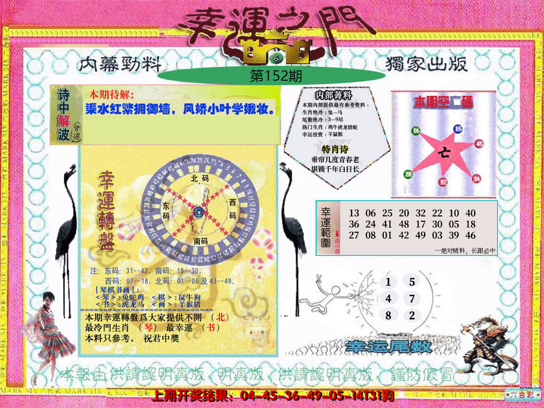 2024152期幸运之门