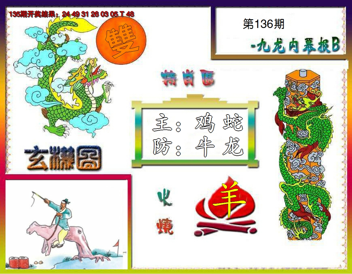 2024136期九龙内幕特肖图B