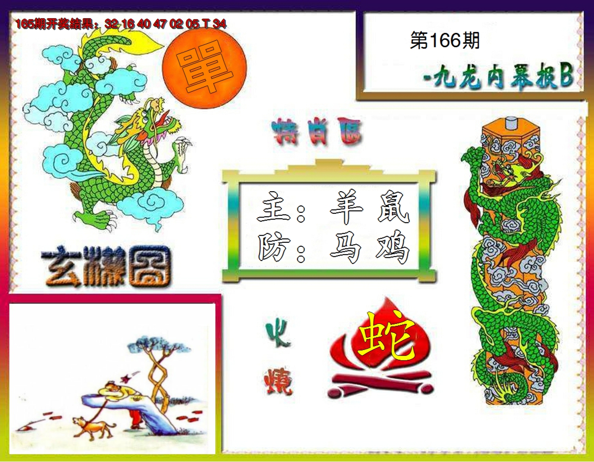 2024166期九龙内幕特肖图B