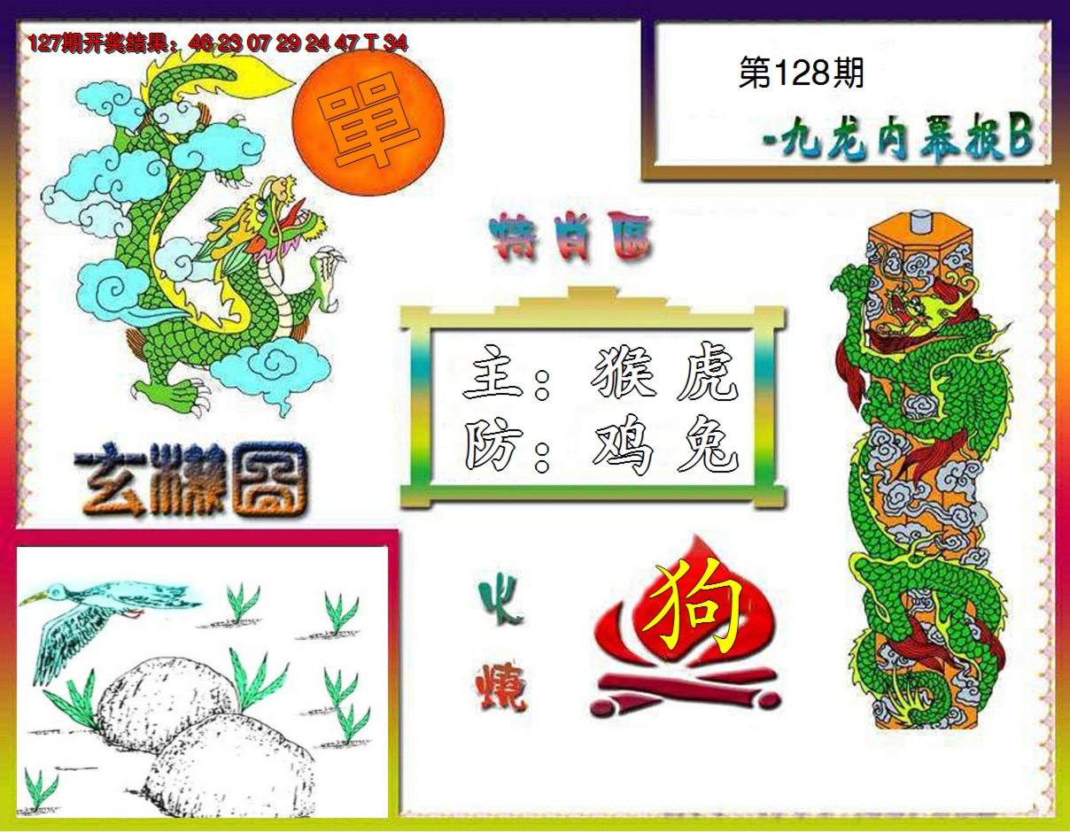 2024128期九龙内幕特肖图B