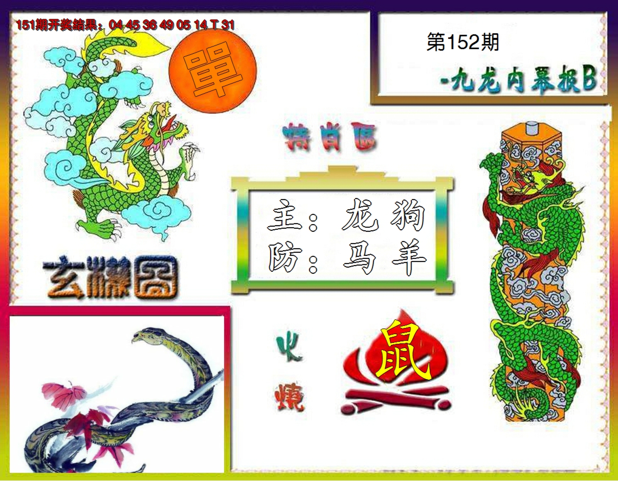2024152期九龙内幕特肖图B