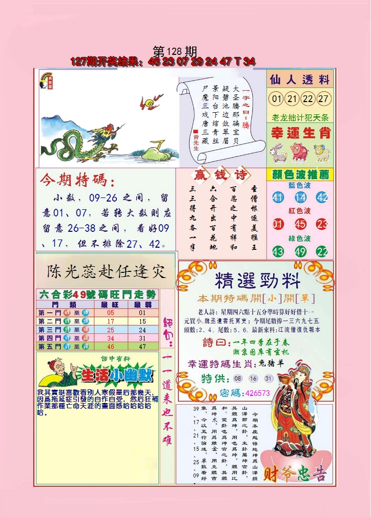 2024128期大富大贵