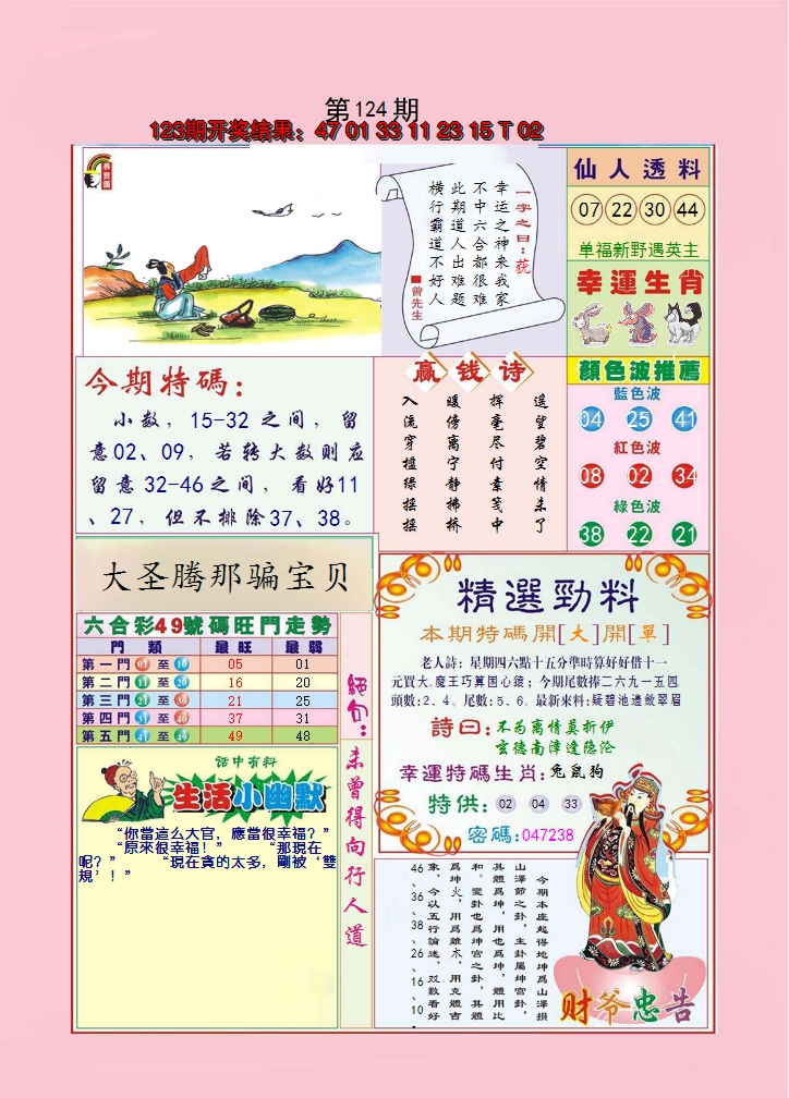 2024124期大富大贵