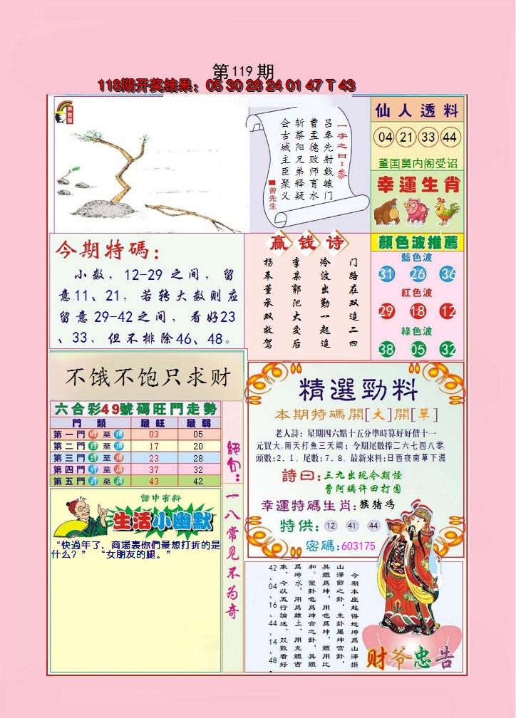 2024119期大富大贵