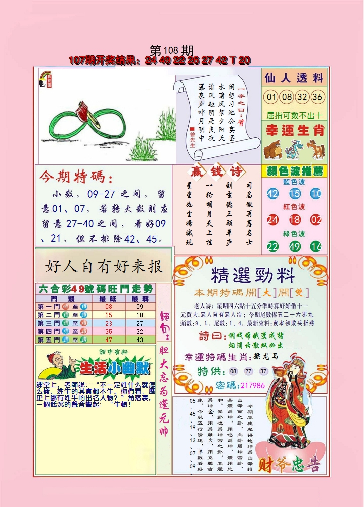 2024108期大富大贵