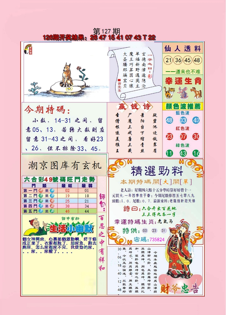 2024127期大富大贵