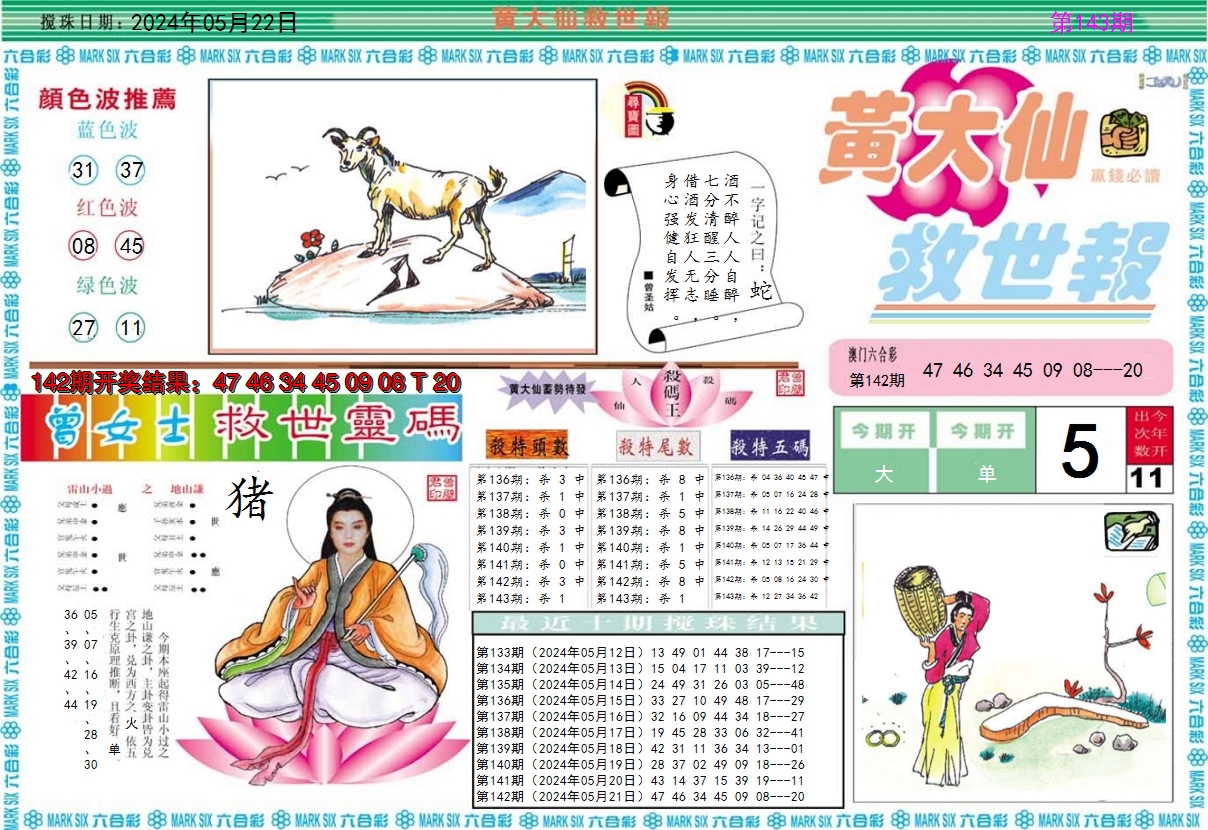 2024143期黄大仙救世A