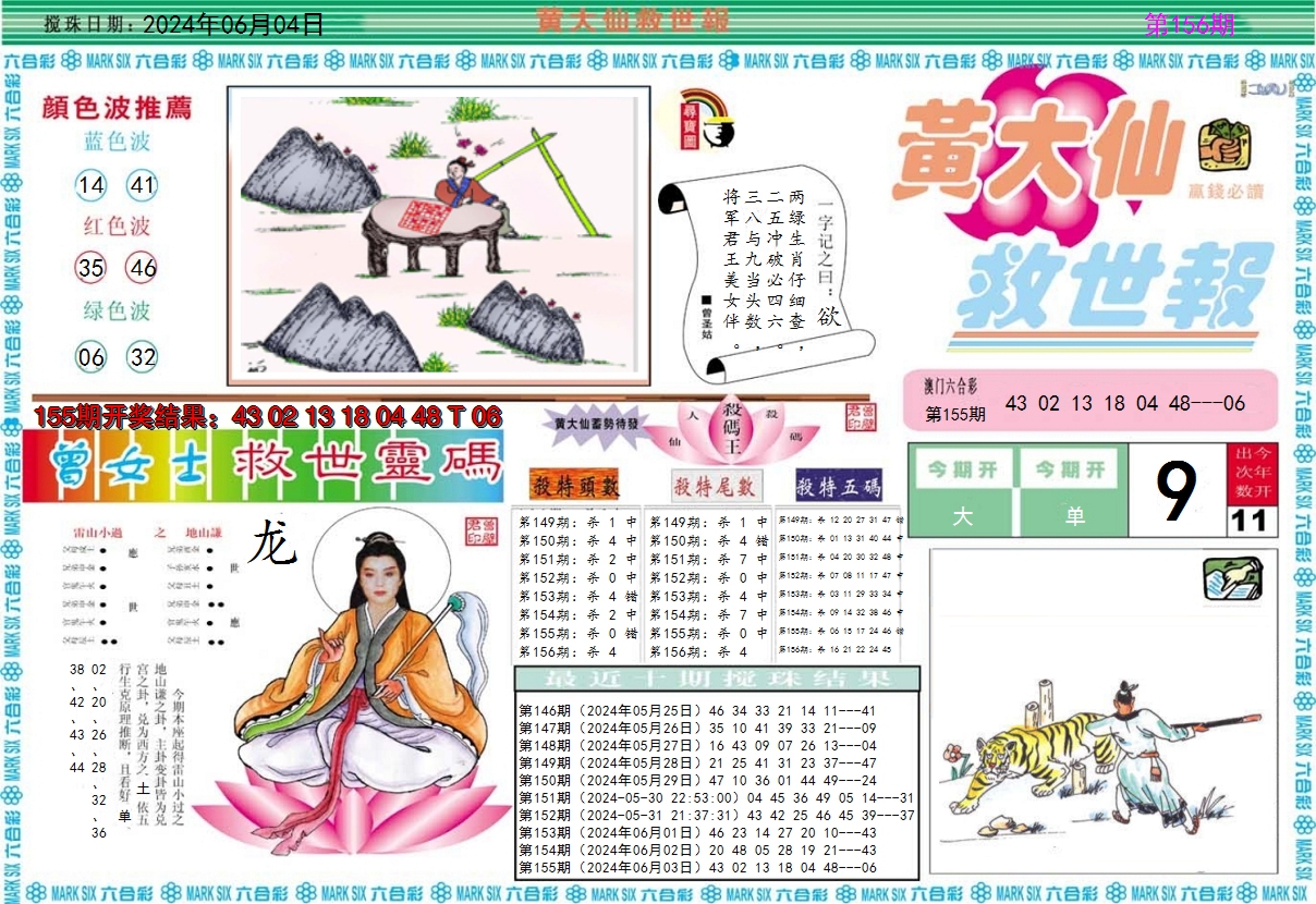 2024156期黄大仙救世A