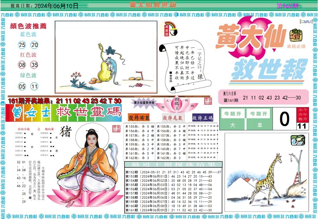 2024162期黄大仙救世A