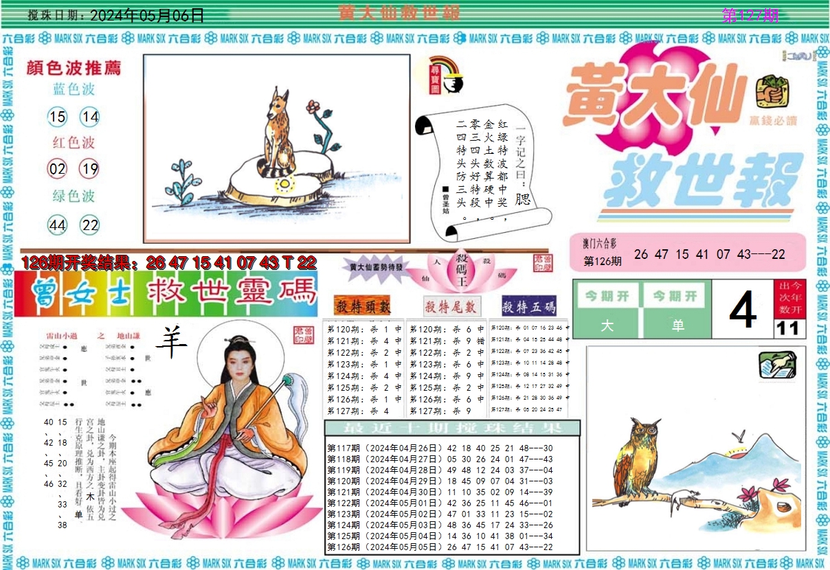 2024127期黄大仙救世A