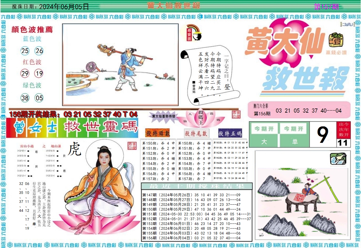 2024157期黄大仙救世A