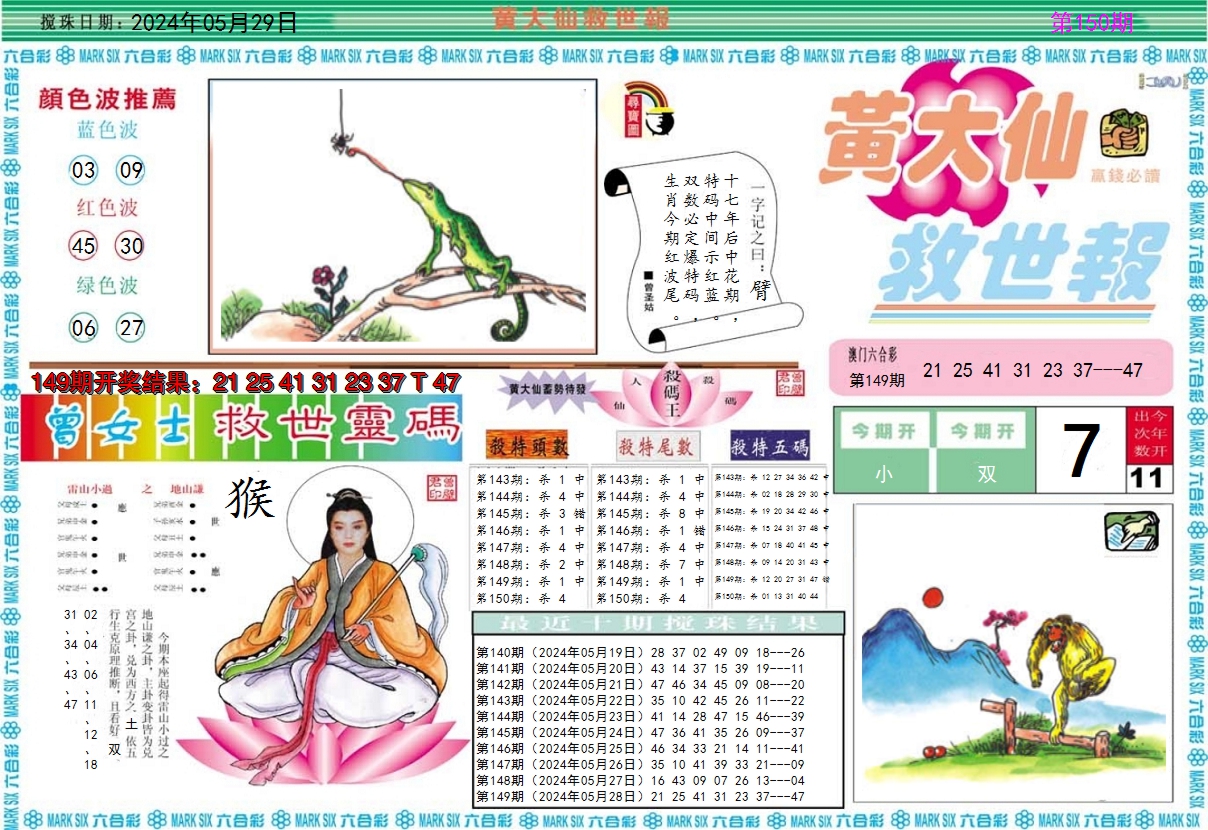 2024150期黄大仙救世A