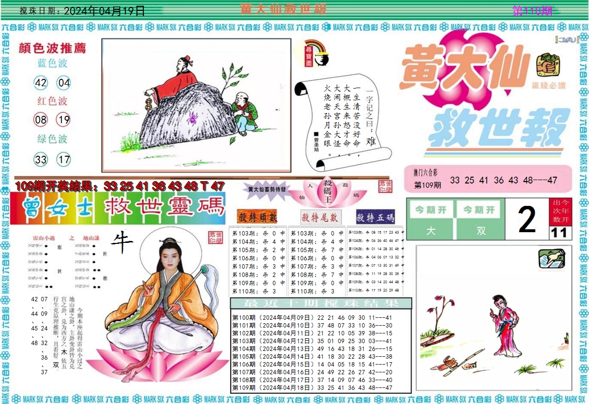 2024110期黄大仙救世A