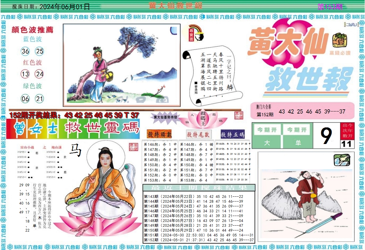 2024153期黄大仙救世A
