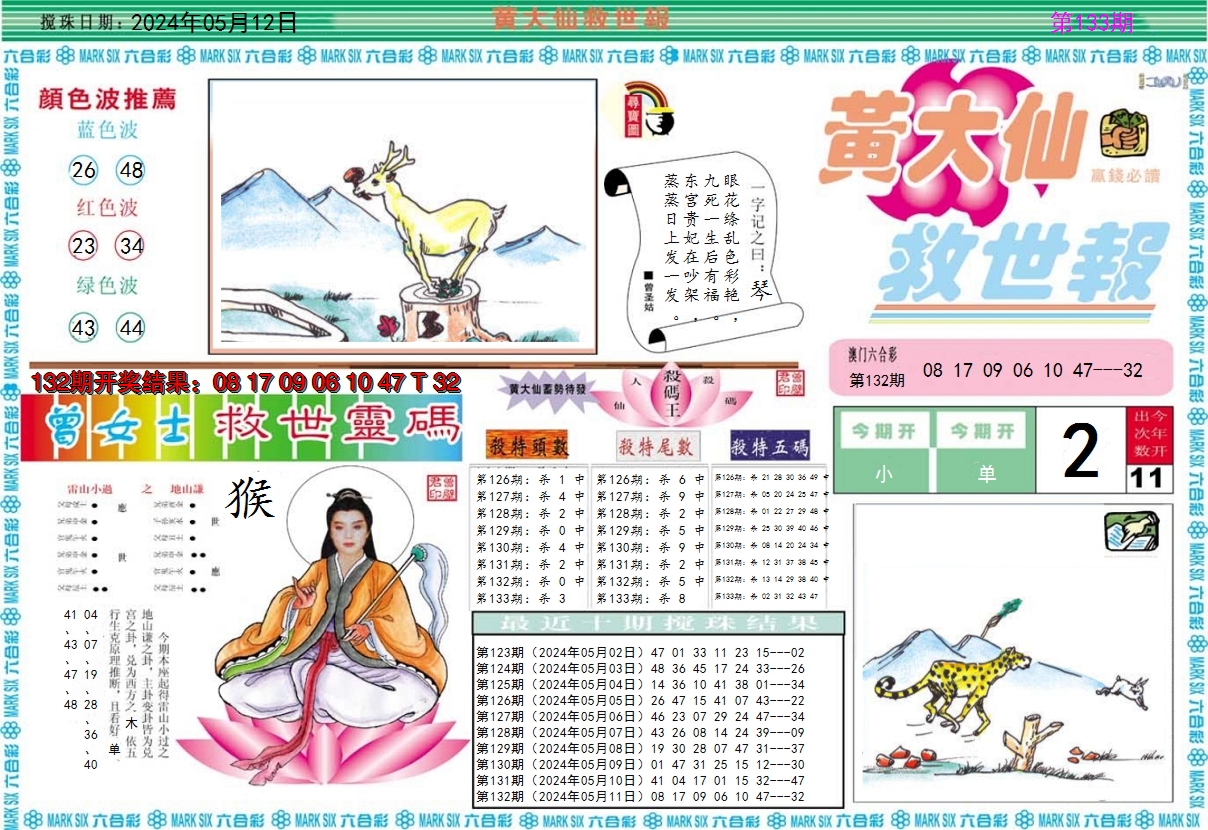 2024133期黄大仙救世A