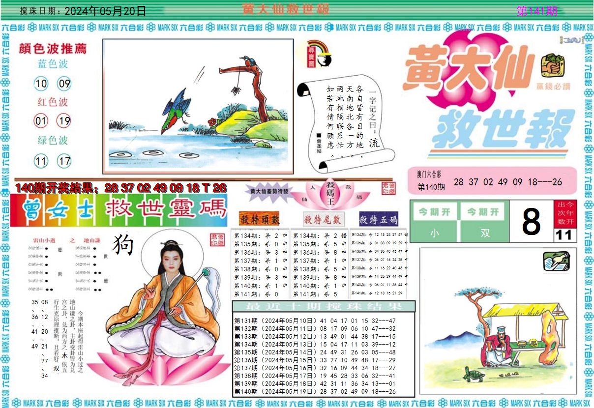 2024141期黄大仙救世A