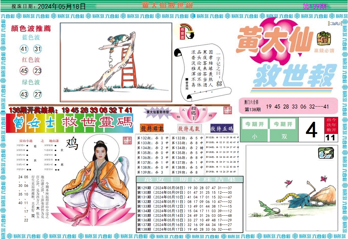 2024139期黄大仙救世A