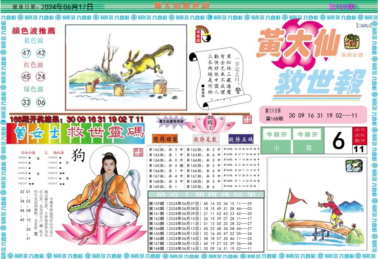 2024169期黄大仙救世A
