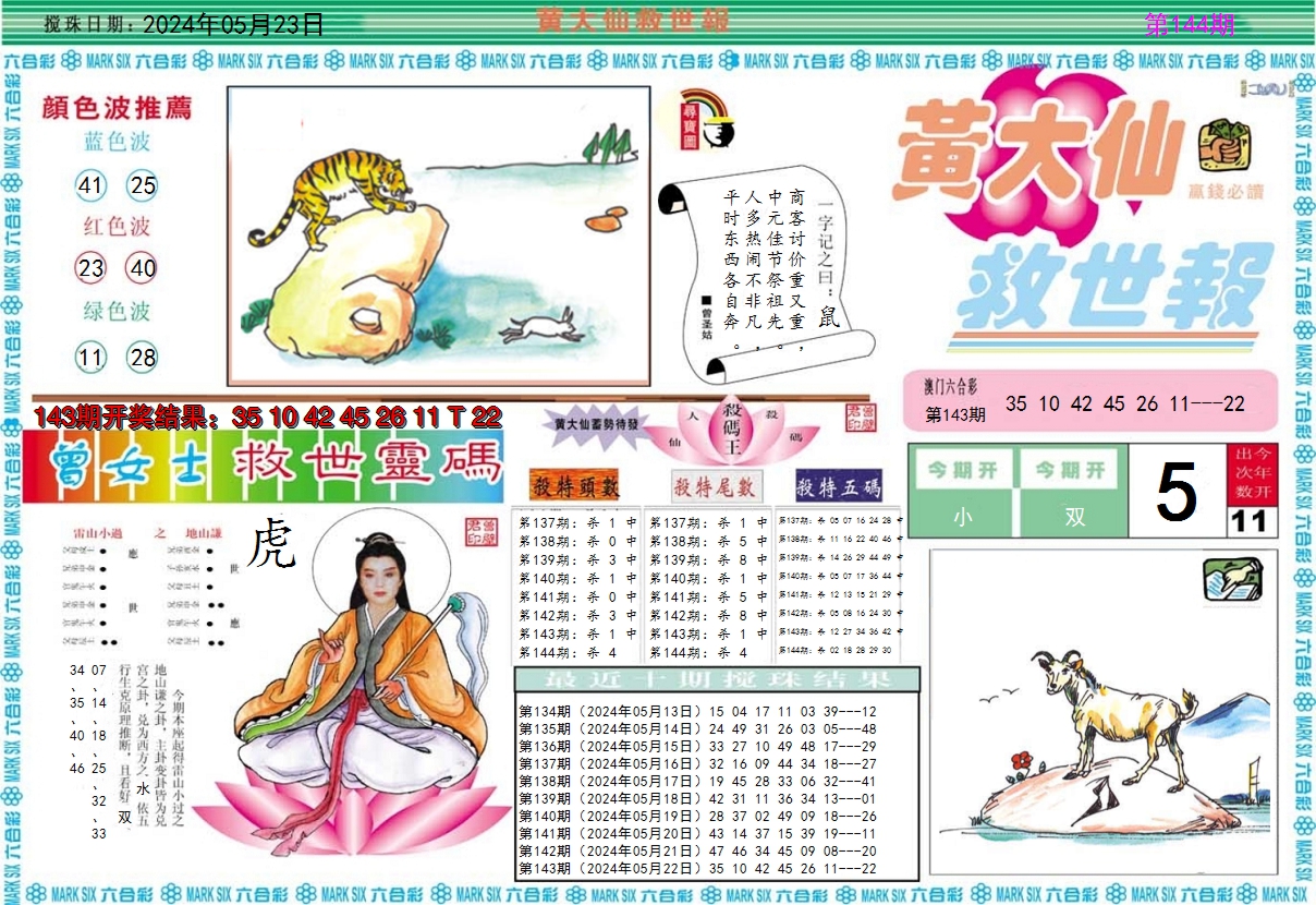 2024144期黄大仙救世A