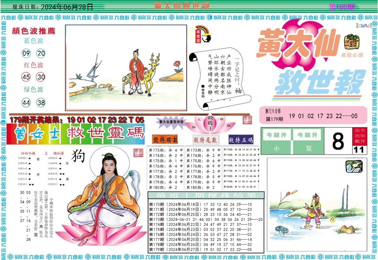 2024180期黄大仙救世A