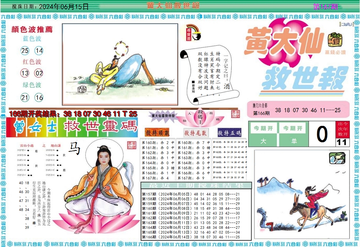 2024167期黄大仙救世A