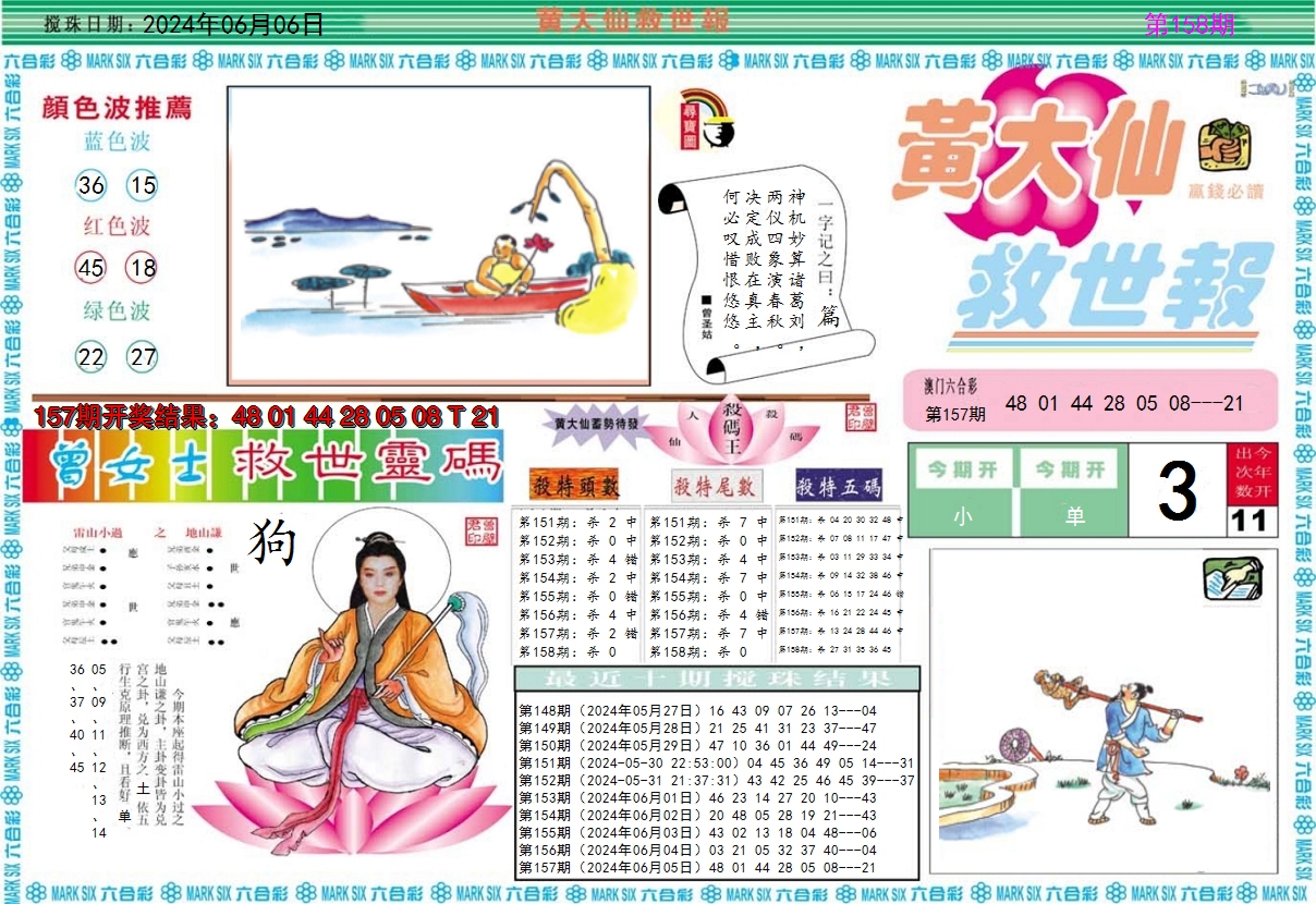 2024158期黄大仙救世A
