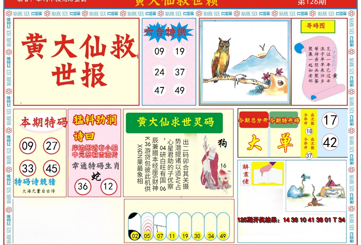 2024126期新黄大仙救世A