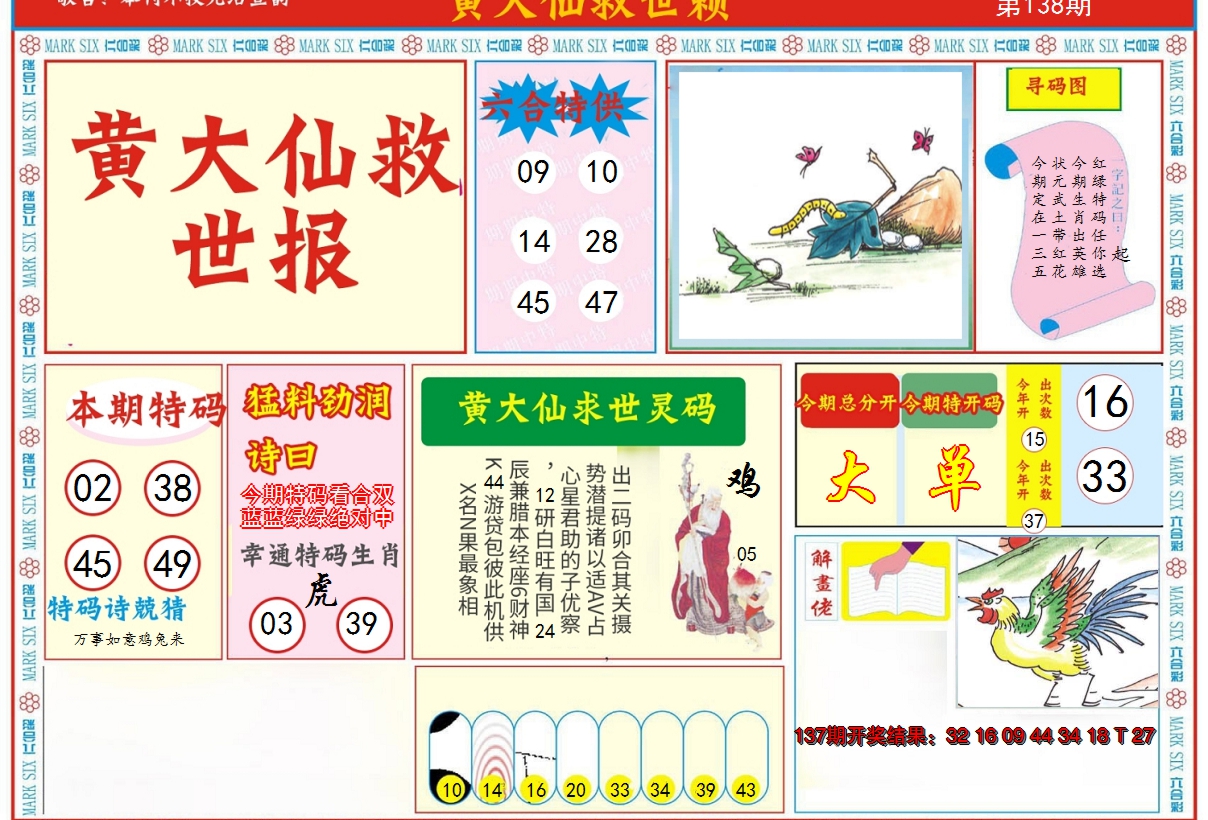 2024138期新黄大仙救世A