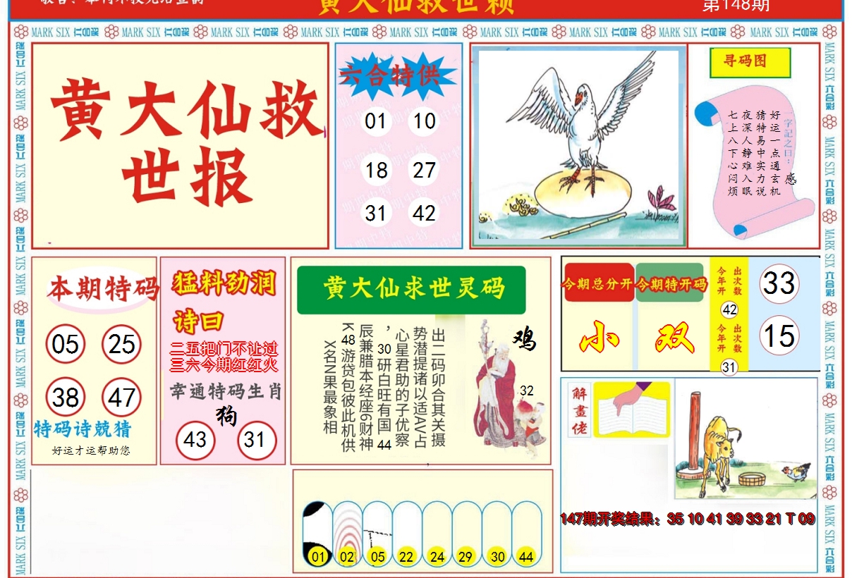 2024148期新黄大仙救世A