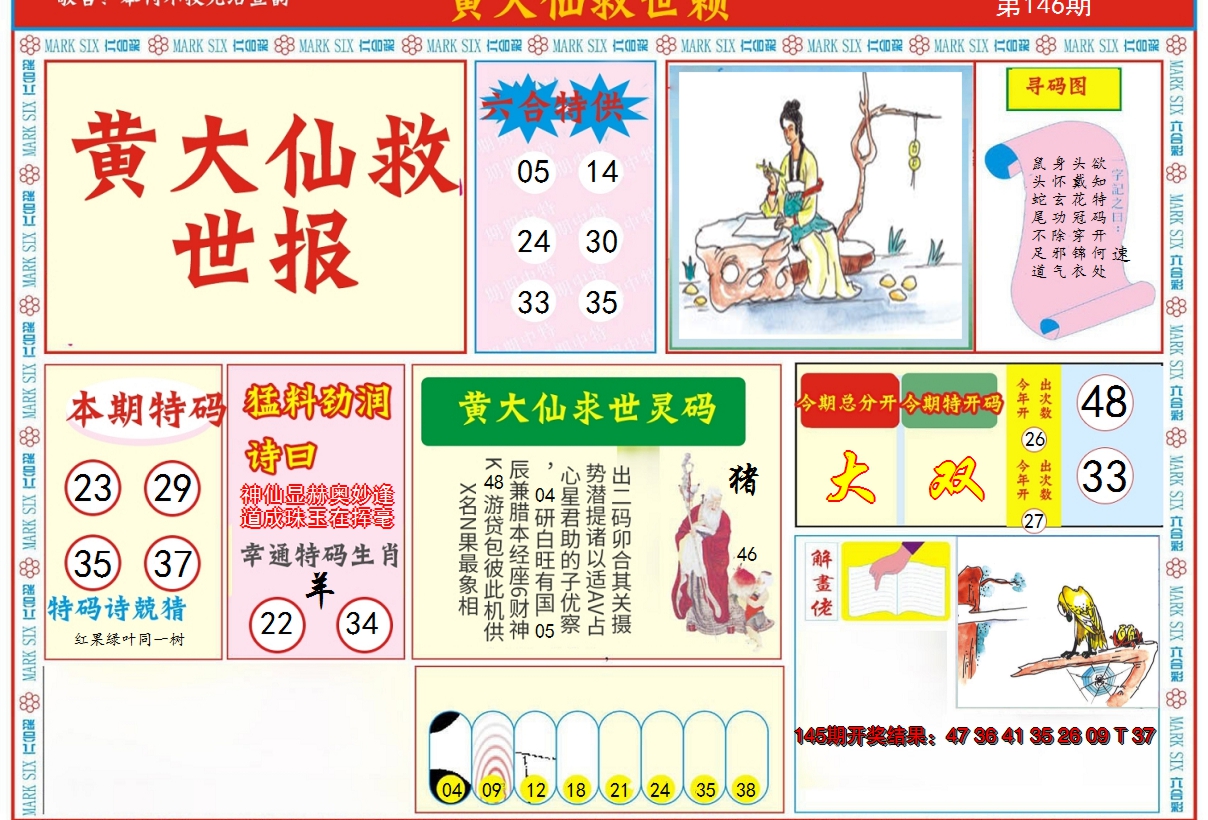 2024146期新黄大仙救世A